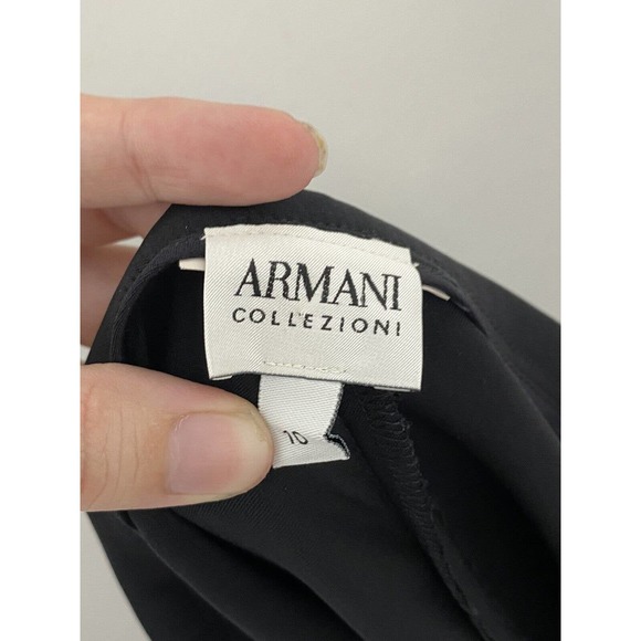 Armani Collezioni Women’s Black Wide Leg Crepe Dress Pants Size 10 - Picture 3 of 5